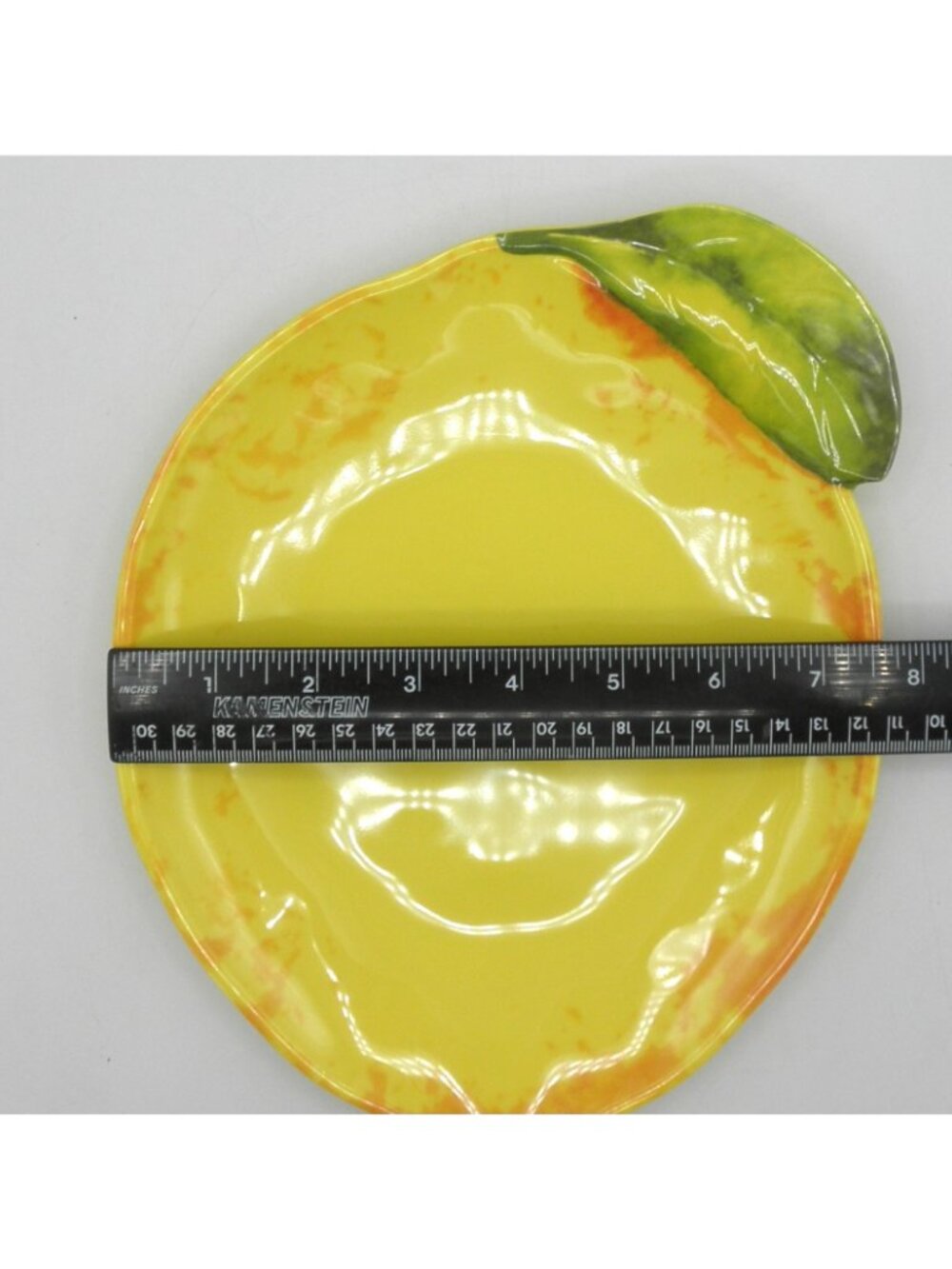 Shabby Chic Branded Lemon Shaped Melamine Salad Plates Set of 6 Patio Picnic BBQ - Picture 7 of 8